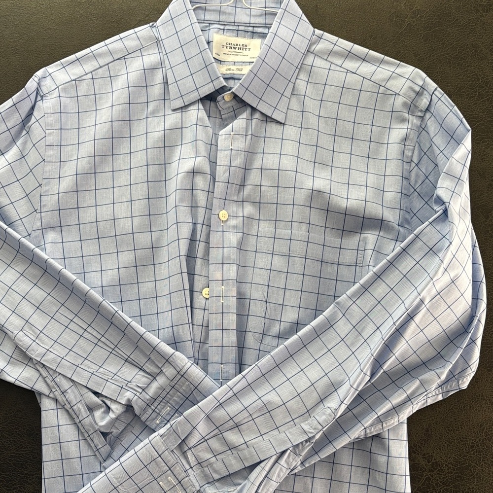Charles Tyrwhitt Blue Check Dress Shirt with French cuffs